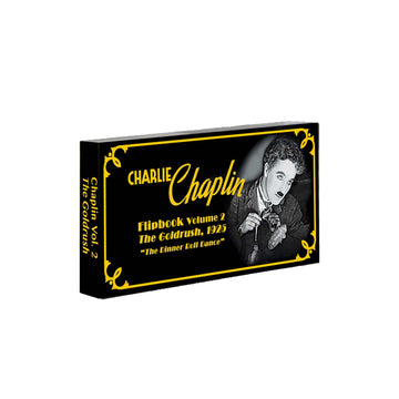 Charlie Chaplin flipbook volume 2 packaging on a white background. Flip Book The Path to Cinema at The academy museum store los angeles.